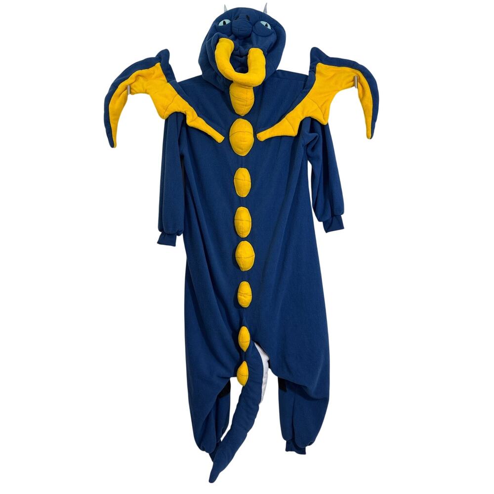 Pajama Fur, Adult Halloween Small Blue-Dragon Cosplay Onesie Costume